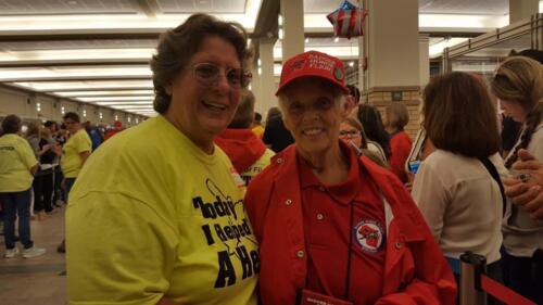 Lt. Catherine Flynn served in the Korean War with the US Army as a nurse. The honoree is pictured with WNHG member Nurse Tanner-Freitag. 9/7/2019. 