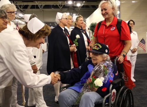 May 30th, 2026: Stars and Stripes Honor Flight Mission #86. This special flight carried 52 veterans, ranging in age from 66 to 98, on a journey to honor their service and sacrifice to our nation. Among them were four remarkable nurses whose lives have been defined by service to others.With 19 Wisconsin Nurses Honor Guard members in attendance, we were honored to welcome home and recognize Nurses:Helene BrowneGayle HunterKaren StahovicBarbara Vahovick